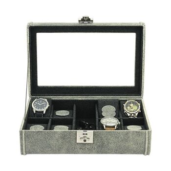 Boitier 8 montres, cuir, Collection Cubano 8