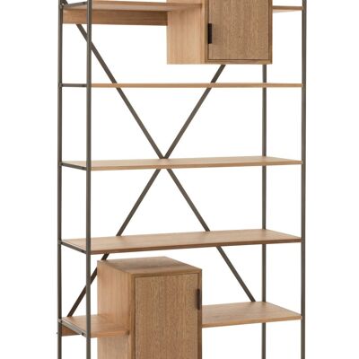 estanteria 2 armarios madera/metal natural