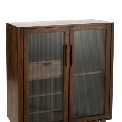 gabinete de bar vince 9botellas + cajon mango madera marron