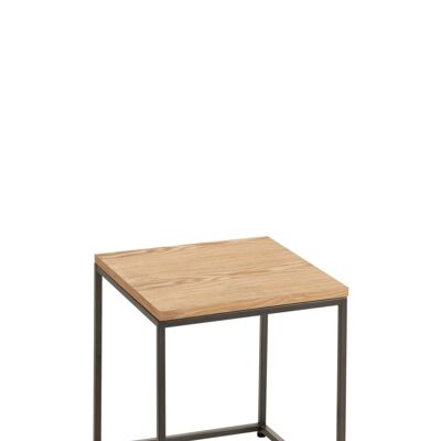 mesa auxiliar cuadrada madera/metal natural small
