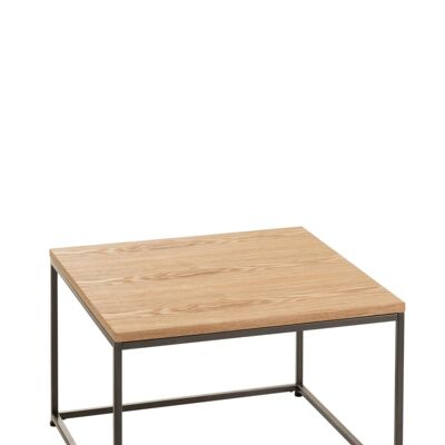 mesa auxiliar cuadrada madera/metal natural large