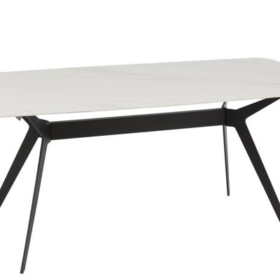 mesa rectangular metal/porcelana blanco