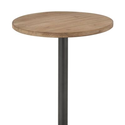 sidetable bar round metal/wood brown