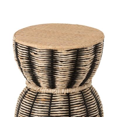 side table rope/rattan black/natural