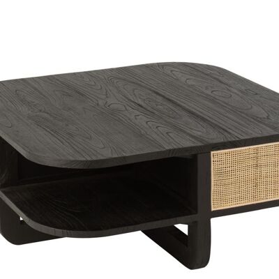 coffee table molly exotic wood/rattan black