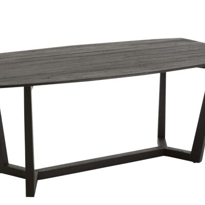 dining table maty exotic wood/rattan black