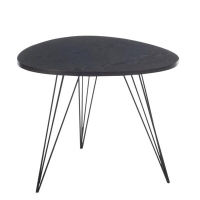 mesa auxiliar retro madera/metal negro