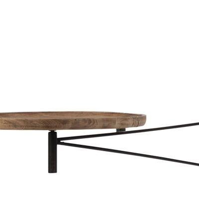 mesa pared girando redondo madera/metal natural