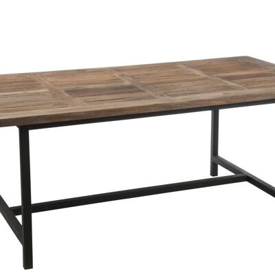 mesa de comedor madera/metal marrón+negro