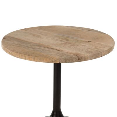 mesa bar redonda madera/metal natural/negro