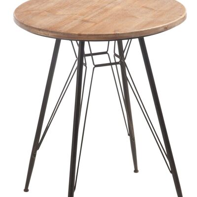 mesa bistro metal/madera natural/negro