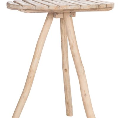 mesa de bar redondo tripode roble madera natural