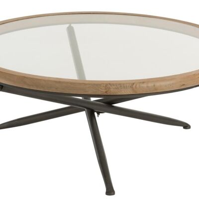 mesa redonda madera/cristal marron large