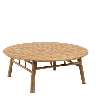 mesa de centro redonda bambu natural