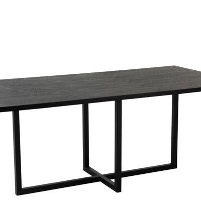 mesa de comedor rectangular patas central mdf/hierro negro