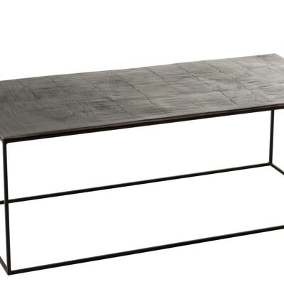 mesa de salon rectangular oxidize aluminio/metal antiguo negro