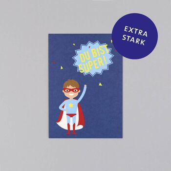 Carte postale en pâte de bois Superman Clark 1