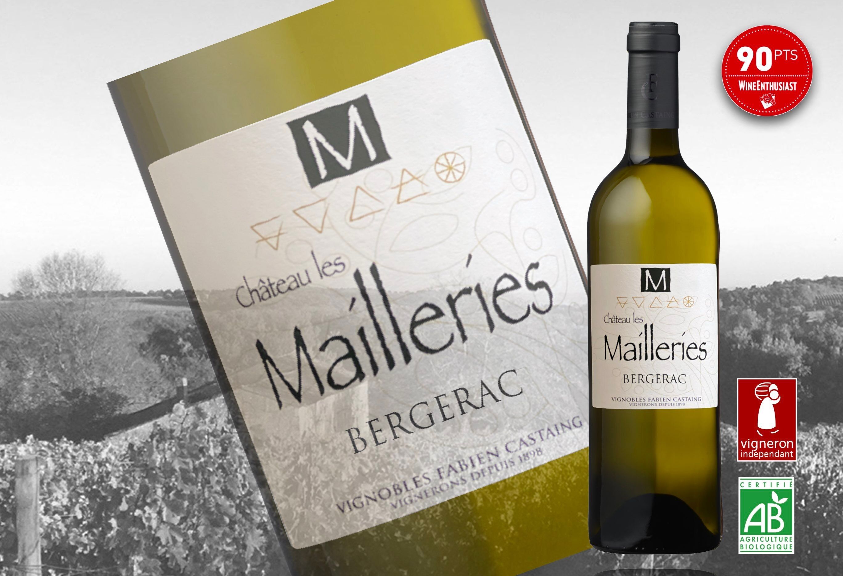 Vino bianco espressivo Château les Mailleries M Bio AOC Bergerac