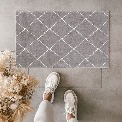 Washable doormat plaid gray 75 x 45 cm (PU = 6 pcs.)