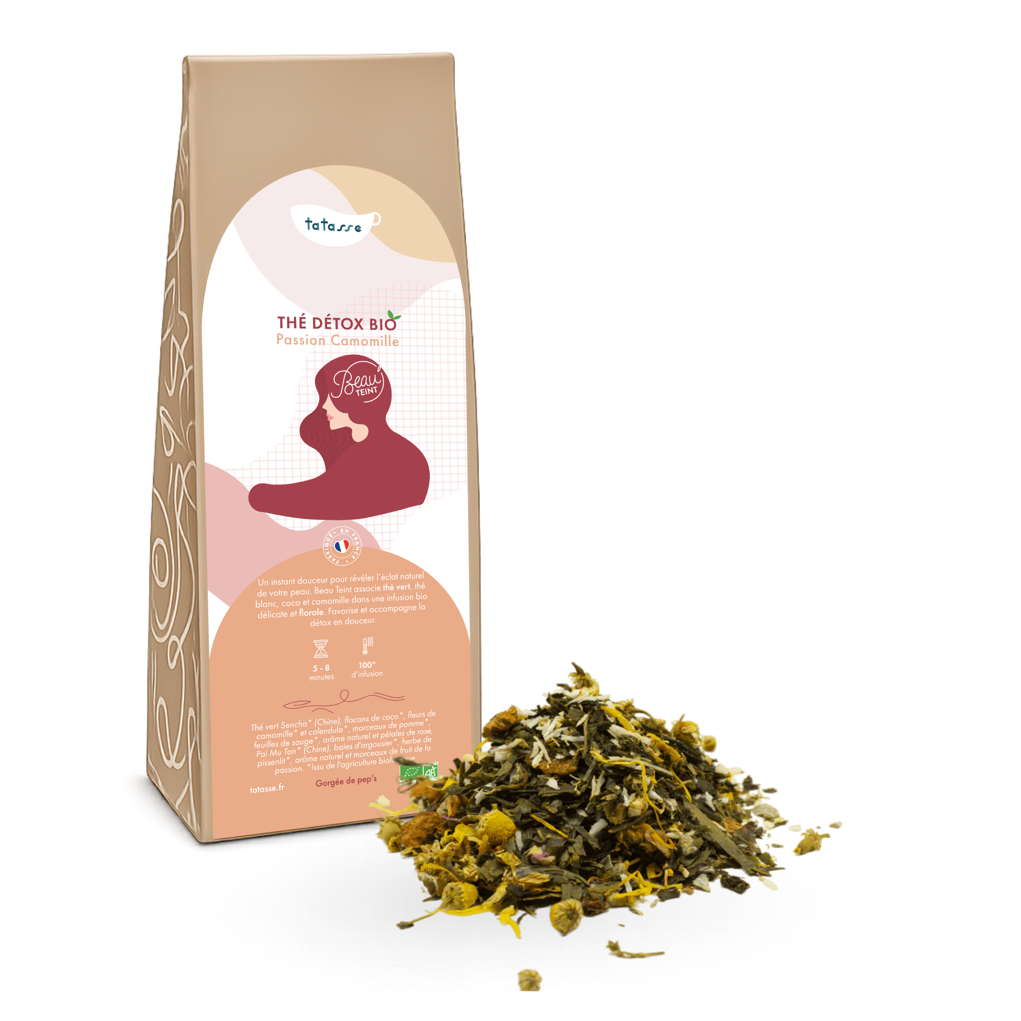 Thé vert bio floral passion – infusion bien-être – Beau Teint