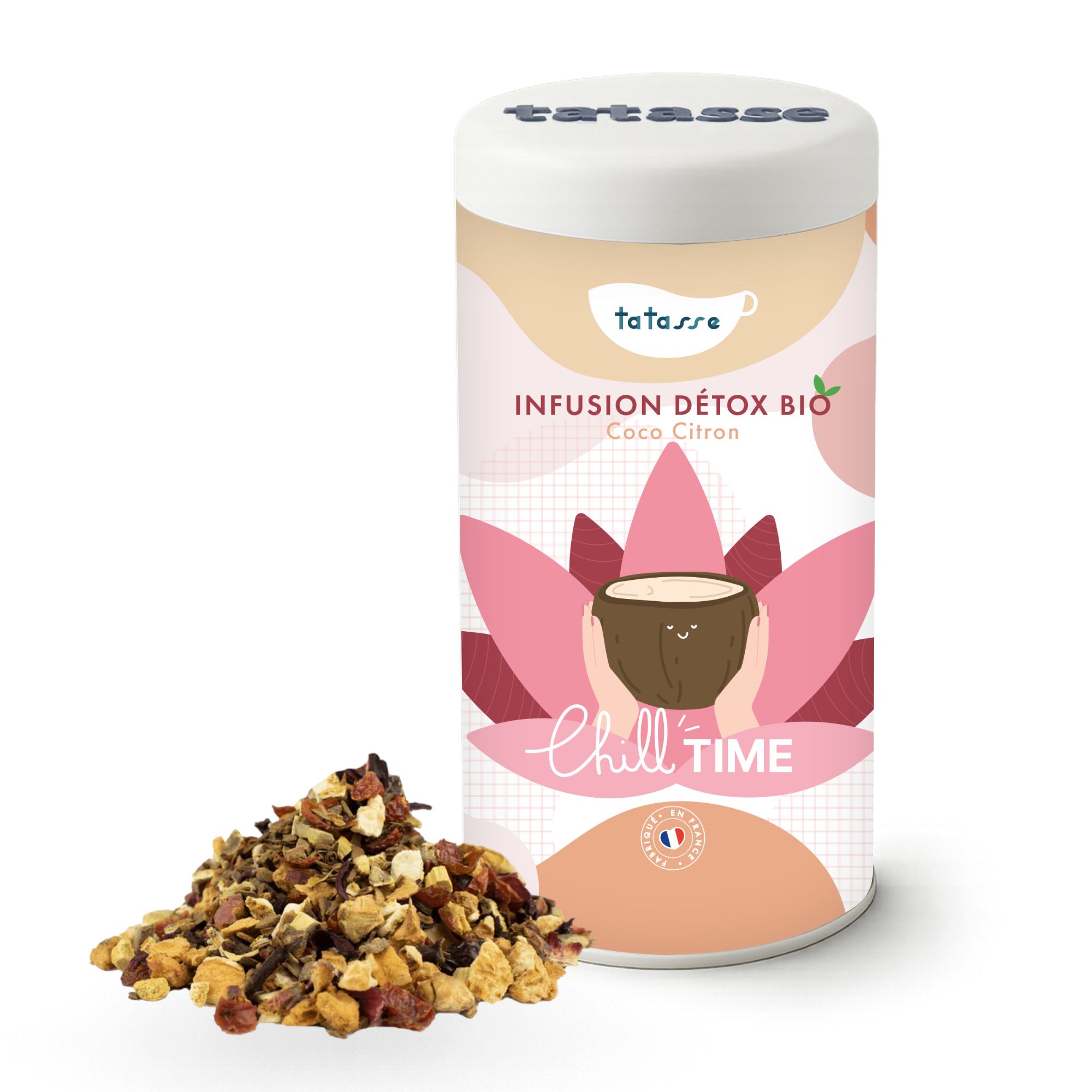 Organic coconut and lemon infusion – a fresh and soothing herbal tea – Chill Time