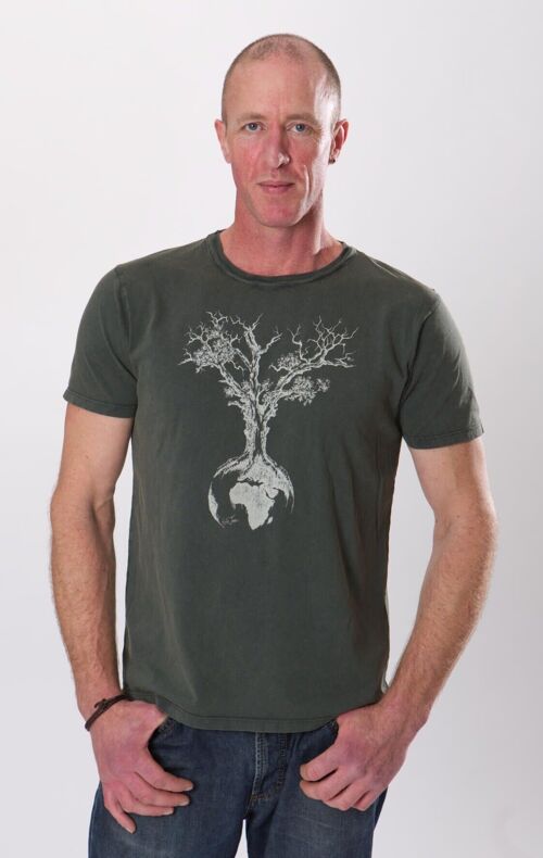 Fairwear Organic Shirt Men Stone Washed Green Weltenbaum