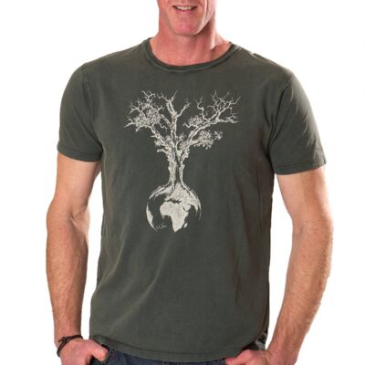 Fairwear Chemise Bio Homme Stone Washed Green World Tree