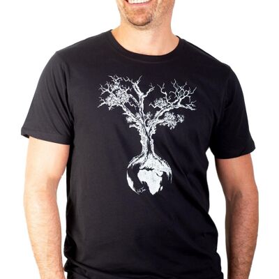 Camisa Orgánica Fairwear Hombre Negro World Tree