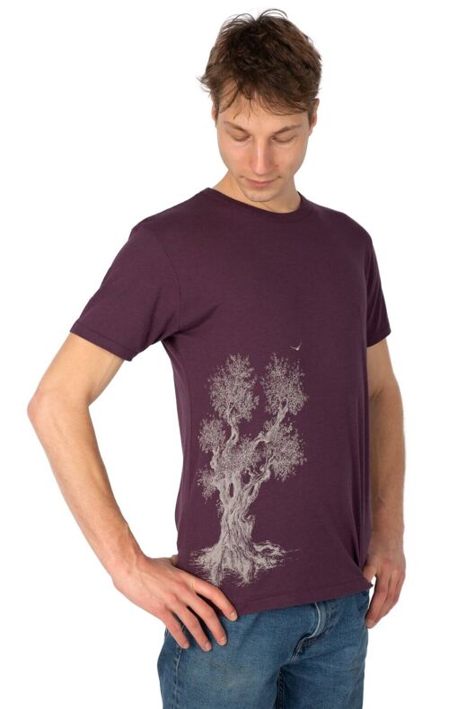 Fairwear Bambus Shirt Men Eggplant Olive Tree