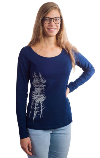 Fairwear Organic Longsleeve Femme Denim Blue Spruce Forest 1