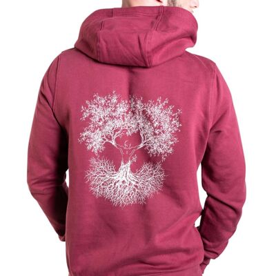 Fairwear Organic Hoodie Hombre Burgundy Fusion