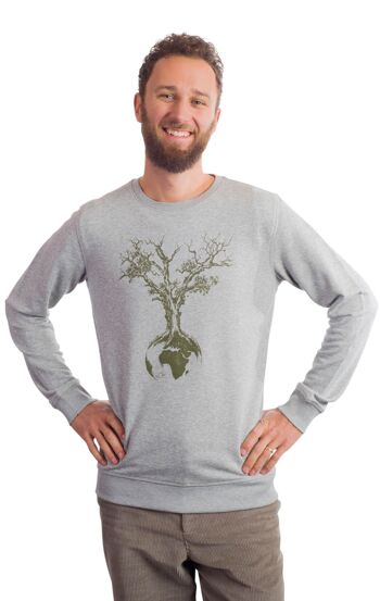 Pull bio Fairwear Homme Heather Grey World Tree 1