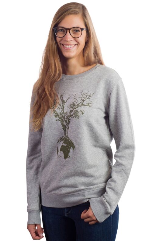 Fairwear Organic Sweater Women Heather Grey Weltenbaum
