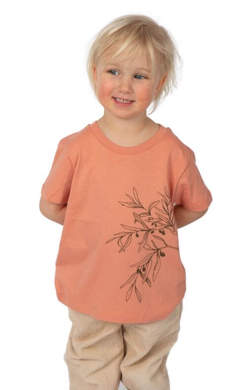 Fairwear Organic Shirt Kids Rose Clay Olive Branch