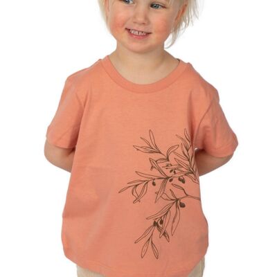 Camisa Fairwear Orgánica Niños Rose Clay Olive Branch