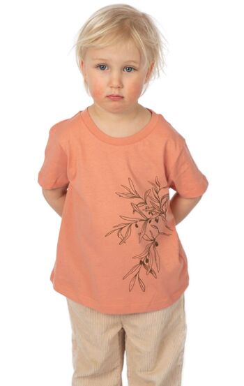 Chemise Bio Fairwear Enfant Rose Argile Branche d'Olivier 2