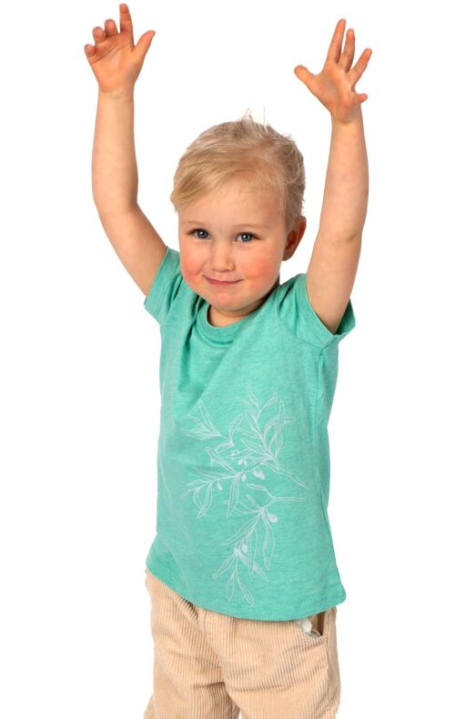 Fairwear Organic Shirt Kids Heather Green Olive Branch