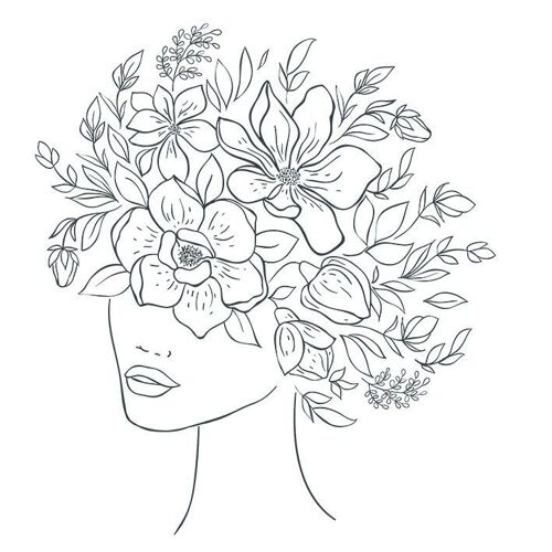 Tatouage éphémère : Visage floral