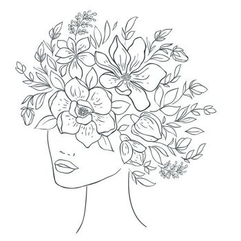 Tatouage éphémère : Visage floral 1