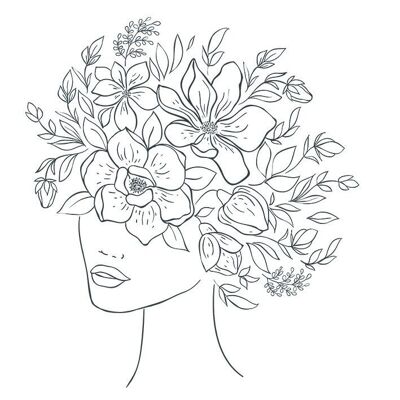 Tatouage éphémère : Visage floral