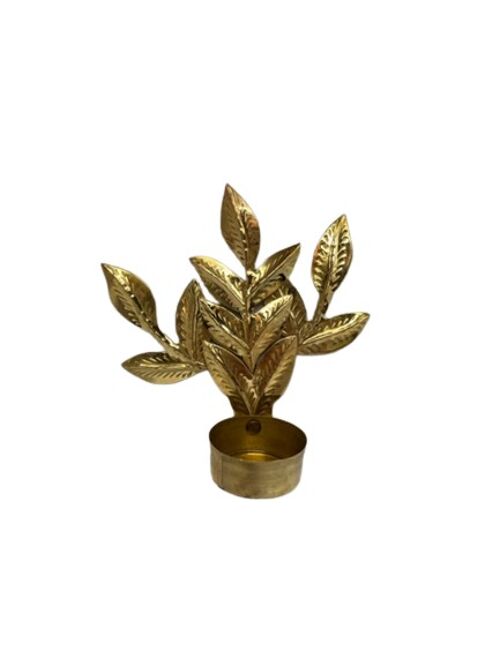 Brass Feuille candle