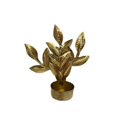 Brass Feuille candle