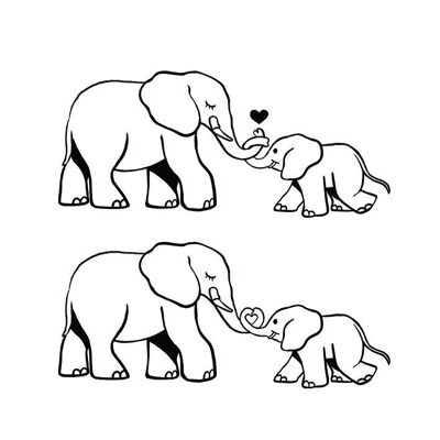 Temporäre Tätowierung: Elefanten-Duo