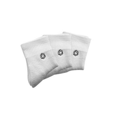 White HEXXEE Low Cut Crew Socks X3