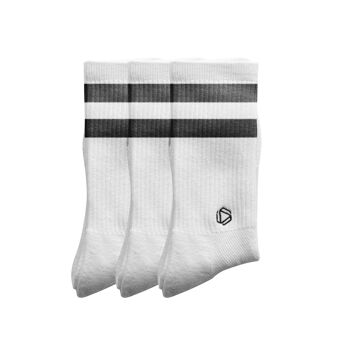 Chaussettes blanches HEXXEE 2Stripe X3 1