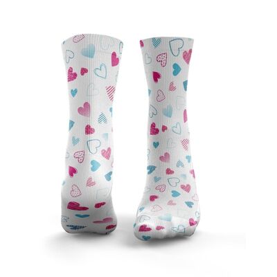 Coeurs roses et bleus