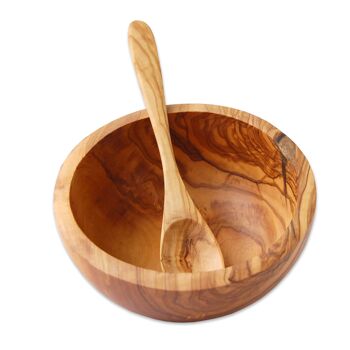 Bol à muesli avec cuillère à soupe en bois d'olivier, diamètre : environ Ø 16 cm 2