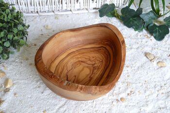 Bol à grignoter RUSTIKAL rond (Ø env. 14 cm) en bois d'olivier 2