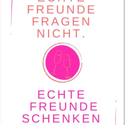 Postkarte "Echte Freunde"