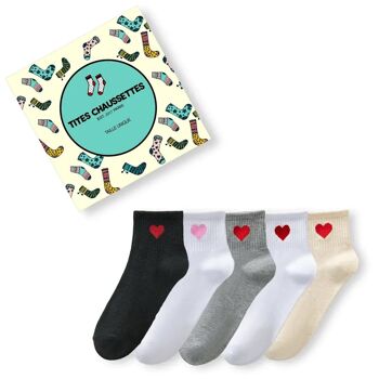 Chaussettes Coeur Cote Long (Lot x5) 1